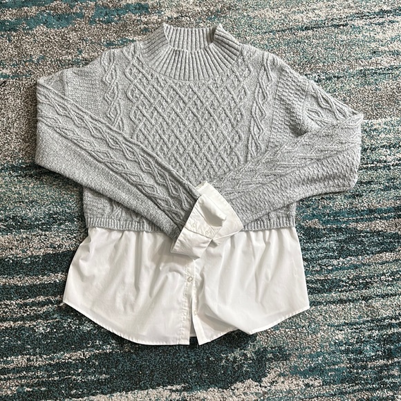 Anthropologie Maeve Women's Cable-Knit Layered Sweater - Picture 3 of 11